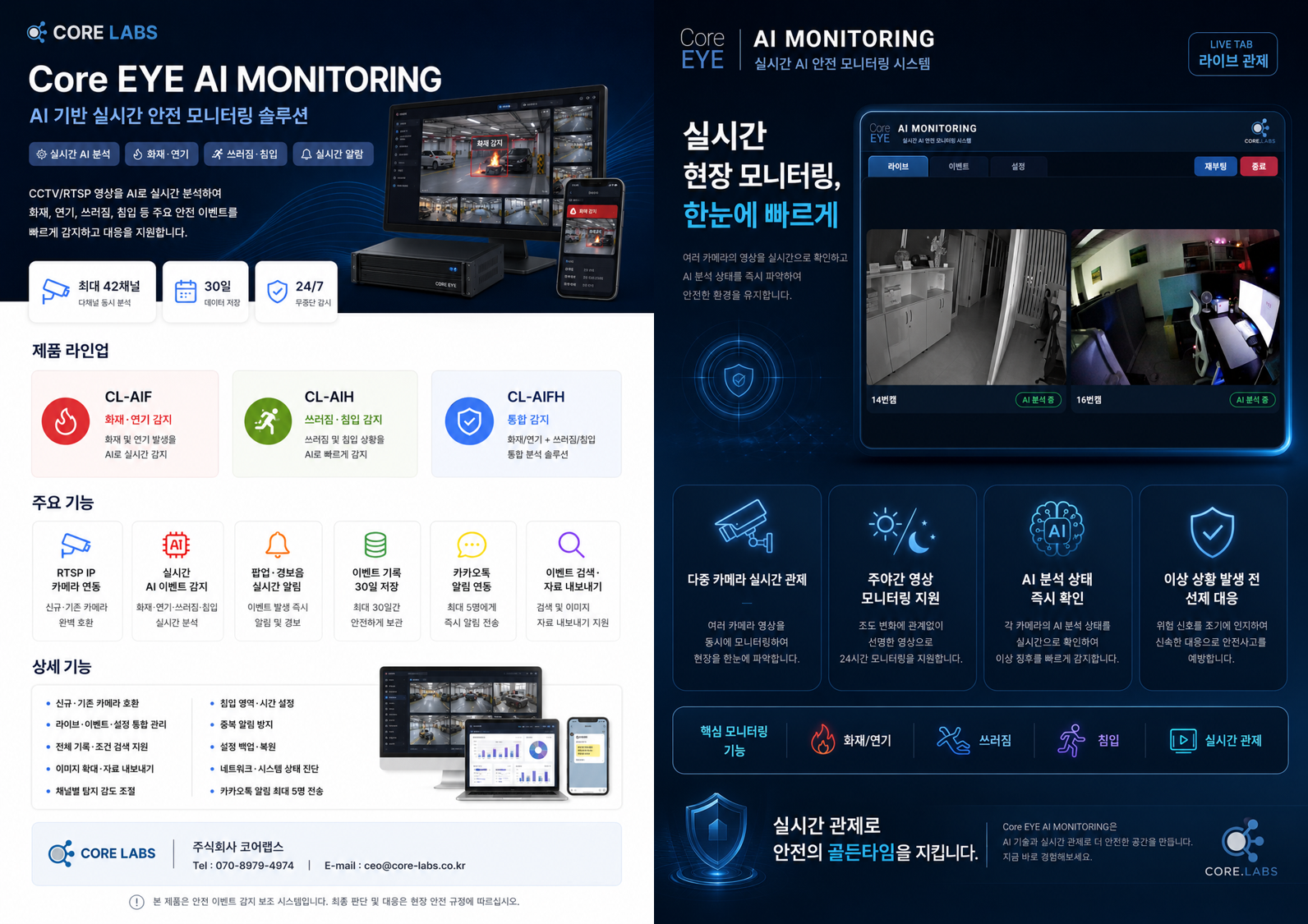 CoreEYE AI 모니터링 화면 예시